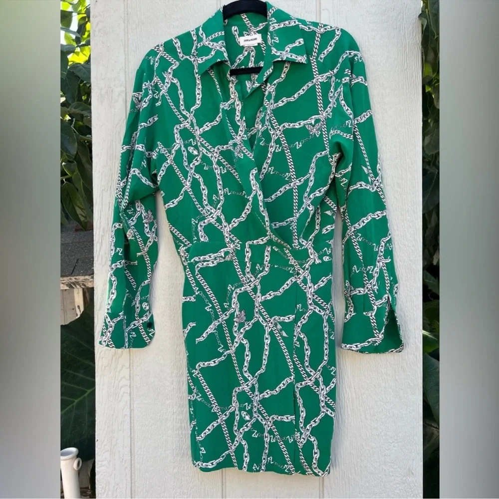 Zadig & Voltaire 100% silk ravy chain dress - Picture 2 of 5